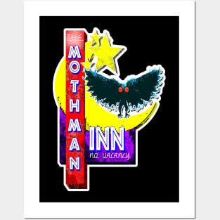 Mothman Inn West Virginia Wing Humanoid Moth Retro Vintage Hotel Spooky Vacation Posters and Art